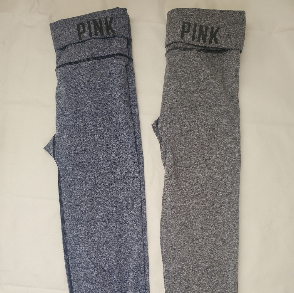 Victoria’s Secret Pink Small Seamless Crop Yoga Leggings Lot of 2
